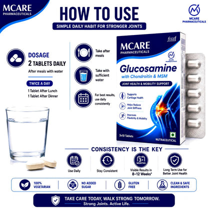 Mcare Glucosamine Tablets with Chondroitin & MSM  | Joint health